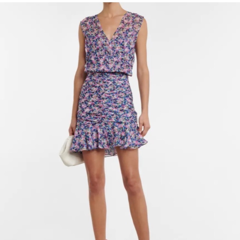 VERONICA BEARD Cayson Floral Fit and Flare Mini Spring dress size 00 100% silk